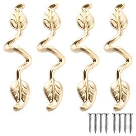 LFWATAXY 4PCS Vintage Style Leafy Drawer Pull, Bronze Maple Leaf knobs for Cabinet Dresser Drawers Cupboards Wardrobes Bookcase Decoration Single Hole Knobs Handle (LF00087-B)