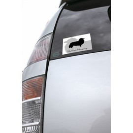 Shell Tea Dog Silhouette Sticker Premium Monotone dst012 – Mono , whites