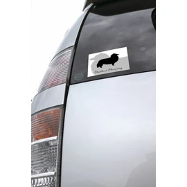 Shell Tea Dog Silhouette Sticker Premium Monotone dst012 – Mono , whites