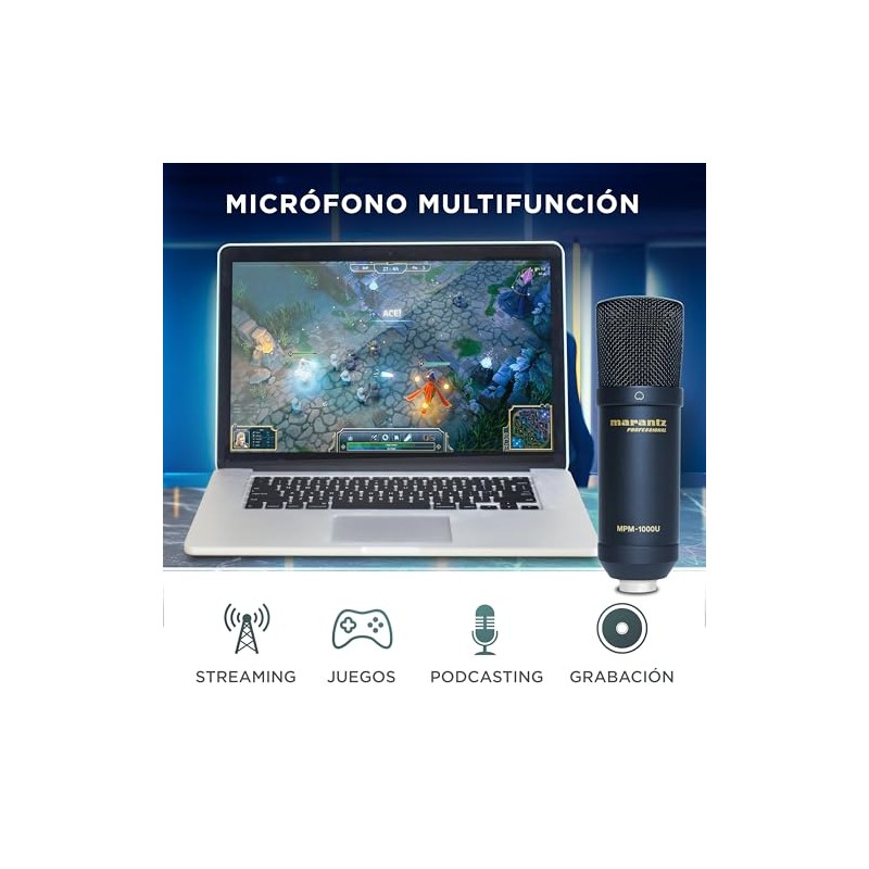Marantz Professional MPM1000U - Micrófono Condensador USB para PC, Micrófono