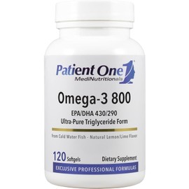 Patient One Omega-3 800  Suplemento para La Salud Cardaca, Cognitiva Y Articular  Aceite de Pescado Omega-3 Con Epa Y Dha  120 Cpsulas Blandas        