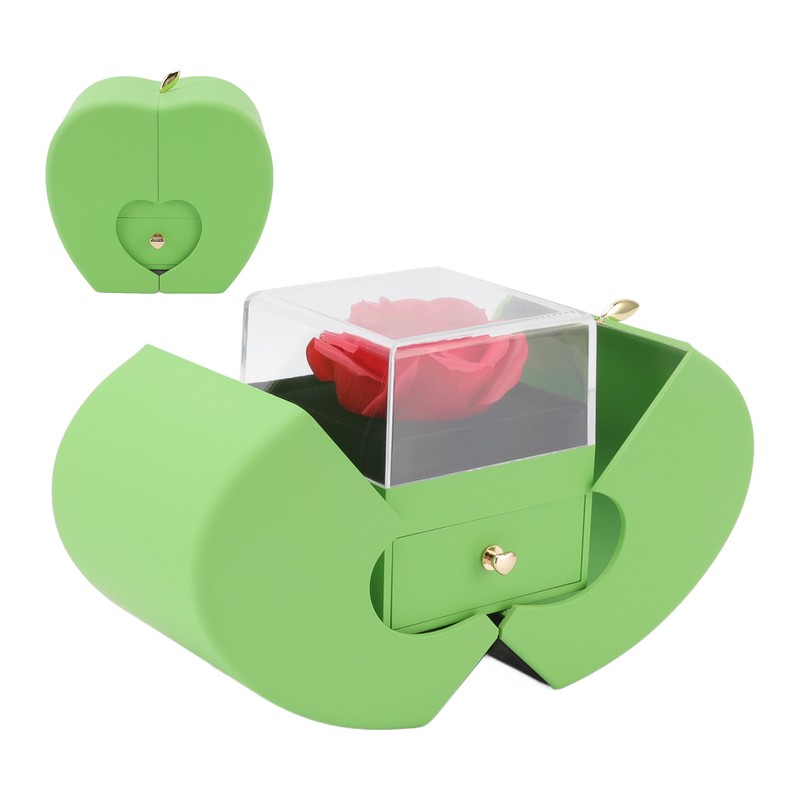 Rose Jewelry Box Apple Rose Shape Acrylic Jewelry Gift Box