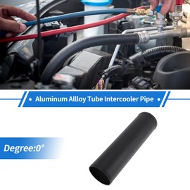 HEROFFIX 3" OD Straight 6064 Aluminum Alloy Tube Intercooler Pipe Surface Blasting Air Intake Connection Hose W/Double Bead Roll 11.8" Length Black