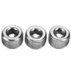 Pack of 3 1/2 Inch NPT Pipe Plugs Stainless Steel
