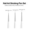 LZGOPE 3Pcs Nail Art Liner Brushes,Professional Art Nail Painting Pen，Nail