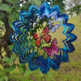 Lylence - Spinner de viento de mariposa 3D - Spinners de viento de metal para exteriores, giratorio de viento para patio y jardín, giratorio de viento para colgar al aire última intervensión,