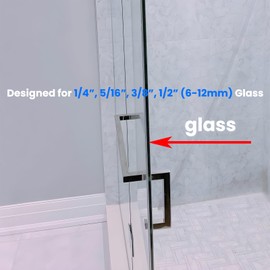 MCOCOD 8" Pull Handle and 20" Towel Bar Set, Glass Shower Door Towel Bar Handle Replacement for 1/4", 5/16", 3/8", and 1/2" (6-12mm) Glass Doors, Squared, Chrome