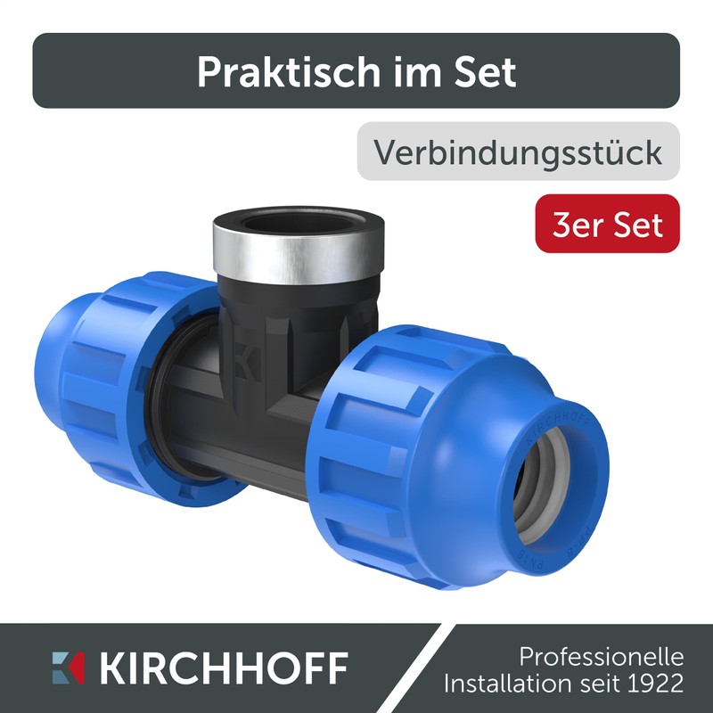 Kirchhoff Fitting T-transition piece with internal thread, plastic, 3/4 inch