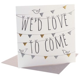 Small RSVP Acceptance Card - We'd Love To Come | We Are Attending - Confirmation Wedding Engagement Party | We Can Attend Your Event