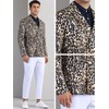 Lars Amadeus Leopard Printed Blazer for Men's Festival Peak Lapel