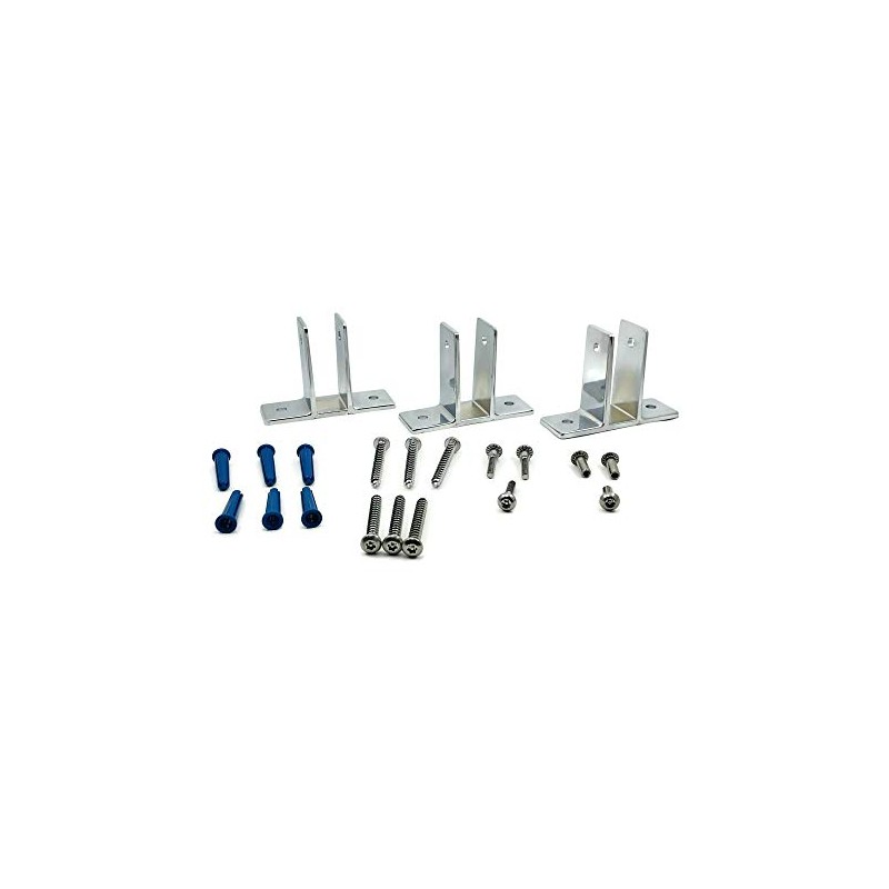Urinal Screen Pack-3 Two Ear Brackets w/Fasteners Die Cast Zamac