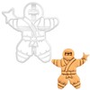 BAKERLOGY Gingerbread Man Ninja Warrior Cookie Cutter - Detailed Cookie