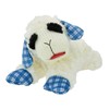 Medium Lamb Chop Dog Toy, Blue Plaid Ears and Paws,