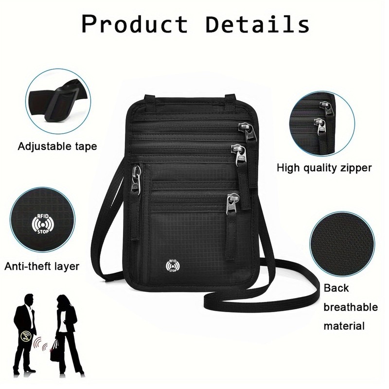 DOETYD RFID Blocking Neck Wallet with Passport Holder – Ultra-Thin