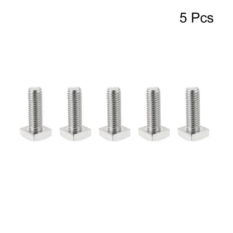 sourcing map Square Head Bolt, 5pcs M8x20mm Fully Thread 304