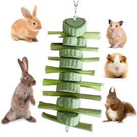 JCBCKJ Rabbit Chewing Toy，Small Pet Chew Toys for Dental Health ，Natural Timothy Hay and Papaya Stems Treats for Bunnys, Guinea Pigs, Rodents Such As The Genus Golden Rat (Papaya Classic)