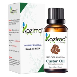 KAZIMA Combo of Castor Carrier Oil & Tea Tree Essential Oil for Hair, Skin and Body Massage, 15 ml each