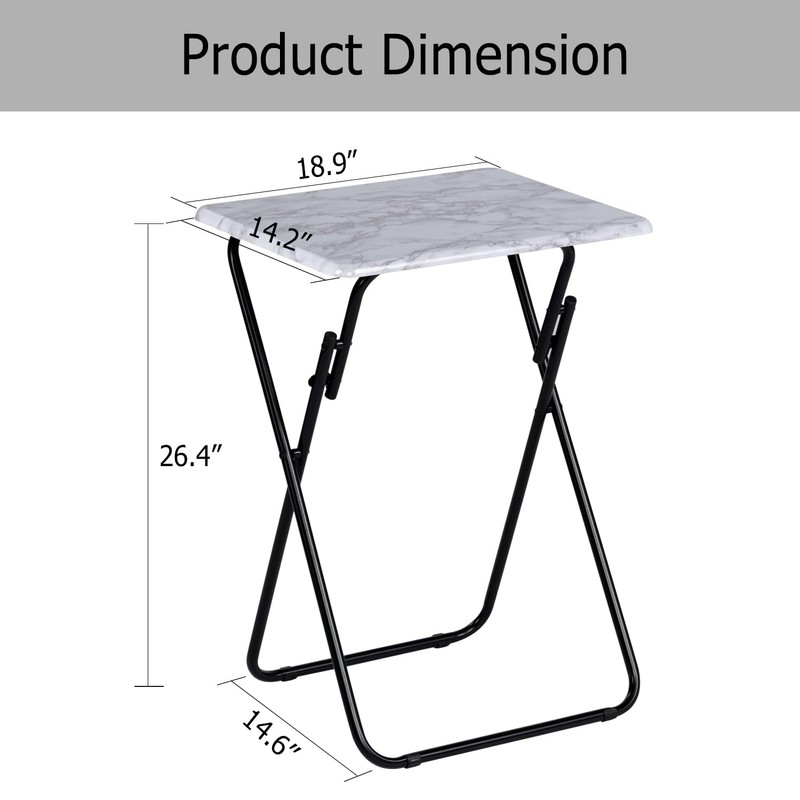 FurnitureR Folding TV Tray Tables, Foldable Side Table Dinner Trays,