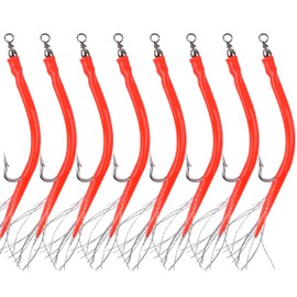 Striped Bass Trolling Tube Lures,Fishing Trolling Tube Teaser Rig with Stainless Steel Hooks Barrel Swivels for Striper Saltwater Game Fish