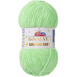 Strickfein Himalaya Dolphin Baby Wool Yarn, Cotton Knitting Wool for Knitting, Crochet (80350 Light Green)