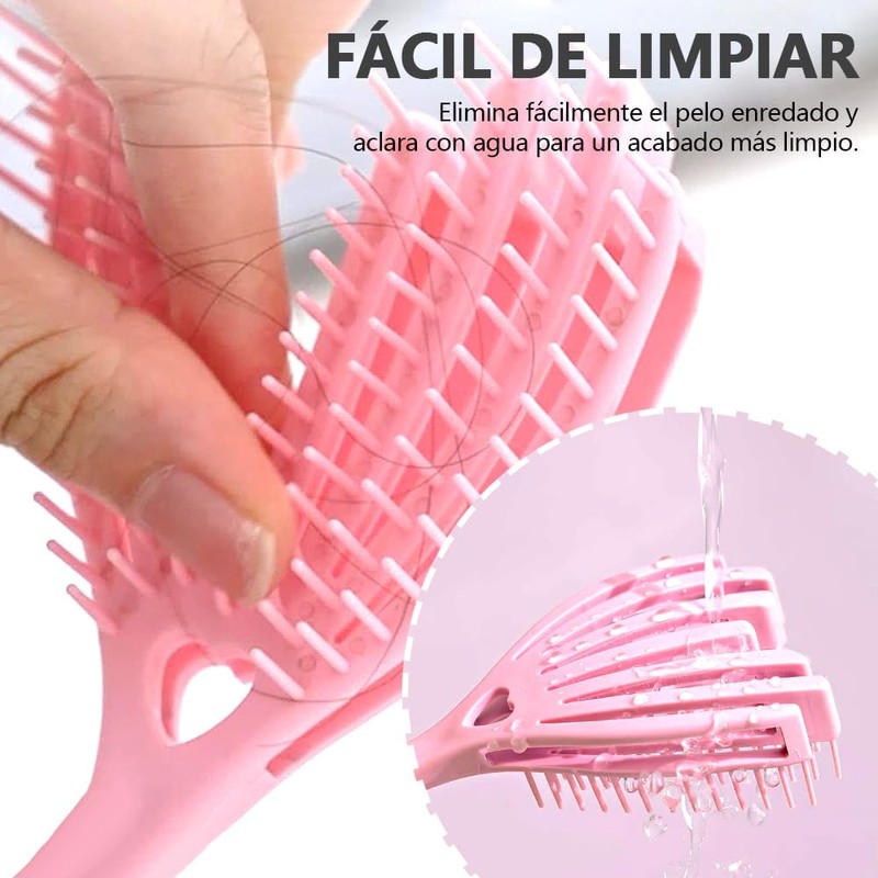 Cepillo Desenredante para Cabello, Cepillo para Rizos Rizado Húmedo y