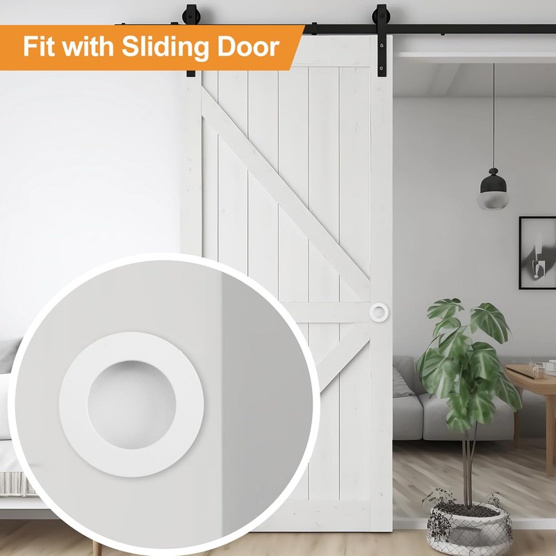 MOROBOR 4pcs White Round Recessed Handle, 65mm Large Stainless Steel