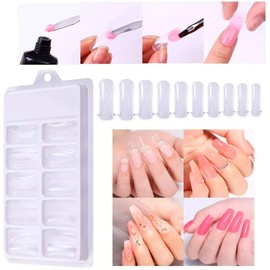 Kit Accesorios Polygel 100 Tips Uñas Postizas Reutilizables Manicura 10 Pinzas Precisión Sujeta Uñas Polygel Slip Solution Espatula Pincel Para Polygel Alta Calidad kit Completo