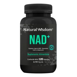 Nad+ | Suplemento alimenticio premium Potenciado con Resveratrol, Coq10, B3 & Arándano Antioxidante | Sin sabor | 120 Cápsulas