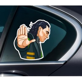 Horizon Decals Please Stop Sign Vinyl Sticker Decal - 5 Inches Funny Anime Stickers - for Vehicles Cars Bumper Helmet Motorcycle Window Adults Laptops Boat Cup Tumblers Trucks