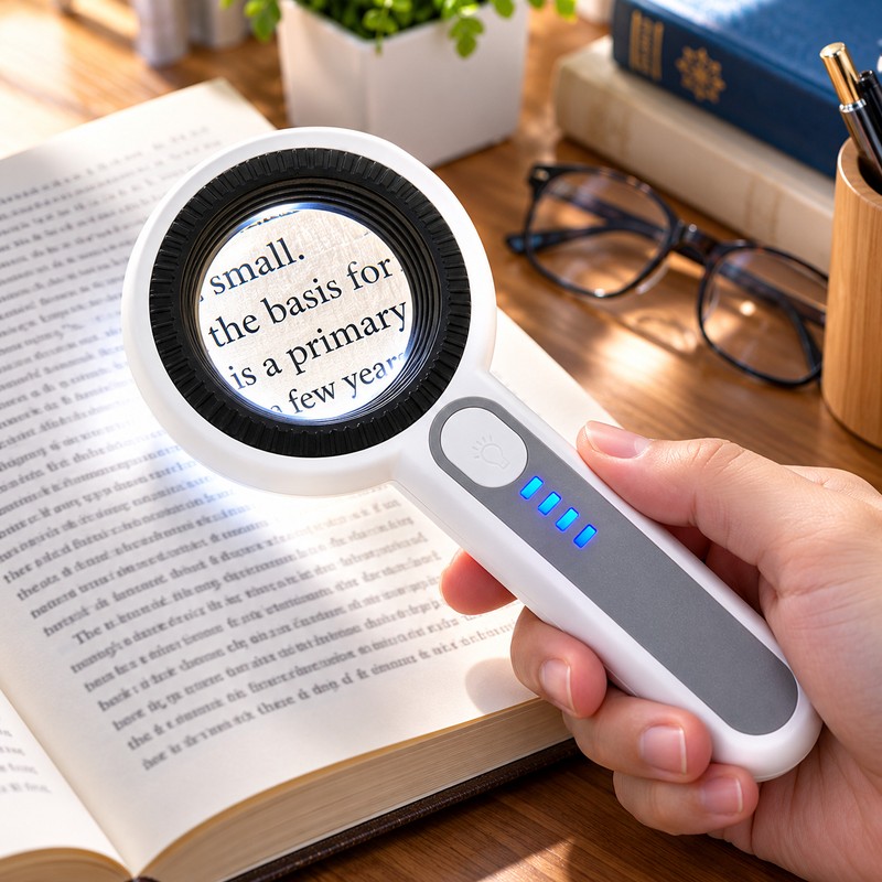 60X Handheld Magnifying Glass for Close-Up Inspection – Rechargeable LED