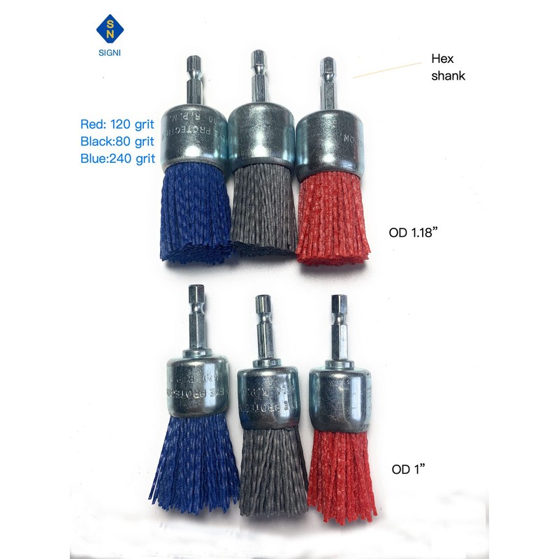 Signi 12 Pack Nylon Bristle Filament Abrasive Brush Drill Wheel