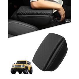 TBHOO for Bronco Center Console Armrest Cover 2026 2025 2024 2023 2022 2021 Bronco Accessories Black with Pockets Upgrade Arm Rest Pad Console Cushion Lid