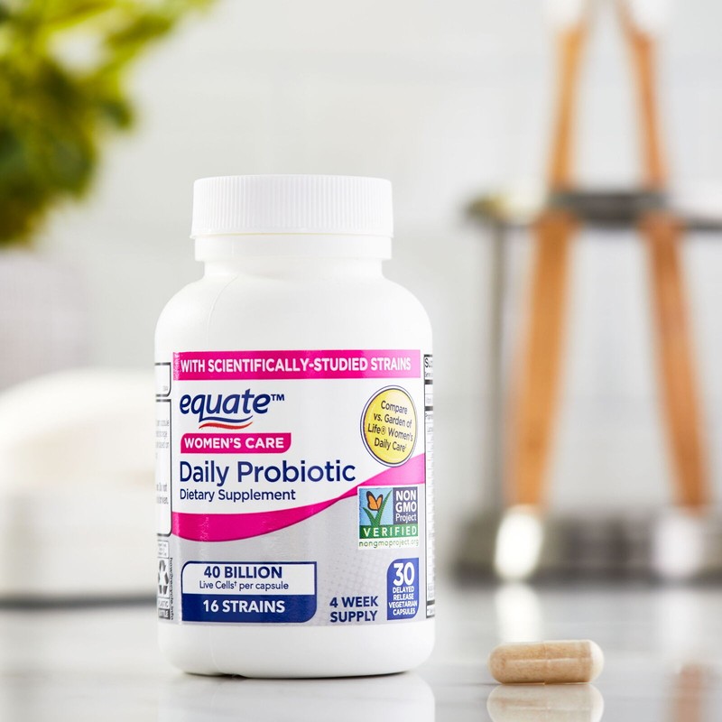 Equate Women's Care Daily Probiotic Delayed Release Vegetarian Capsules, 30