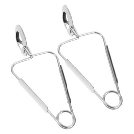 SHOWERORO 2pcs Stainless Steel Seafood Tongs with Spring Mechanism Ergonomic Food Serving Clamp for Easy Handling of Clams Snails and Shellfish for Restaurants and Holiday Meals