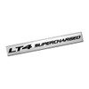 LT4 Supercharged Black on Silver Highly Polished Real Aluminum Emblem
