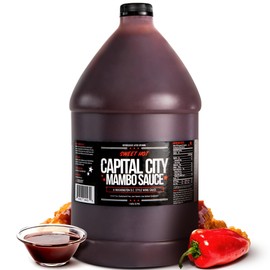 Capital City Mambo Sauce Sweet Hot, Washington DC Wing Sauces, Perfect Condiment for Wings Chicken Pork Beef Seafood Burgers Rice or Noodles, 128oz (1 Gallon)