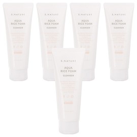 S-Nature S.Nature Aqua Rice Mild Acidic Cleansing Foam, 160ml, 5 pieces / 에스네이처 아쿠아 라이스 약산성 클렌징폼, 160ml, 5개