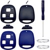 Cutting NOT Required Key Fob Shell Replacement for Lexus RX350 RX330 RX300 RX400h ES300 ES330 GS300 GS400 GS430 GX470 IS300 IS330 LS400 LS430 LX470 SC430 3 Button Key Fob Case Cover (Black + Blue)
