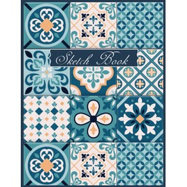 Sketch Book: Blue Pattern Asian Tiles Notebook for Drawing, Writing, Painting, Sketching or Doodling, 100 Pages, 8.5x11