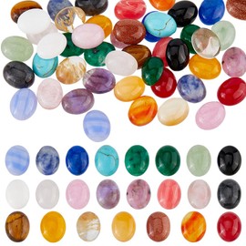 SUPERFINDINGS 46 Pieces 23 Styles Gemstone Cabochons Oval Flat Back Natural Cabochon Natural Synthetic Stone Gemstones Quartz Chakra Crystal Stone for Jewellery Making