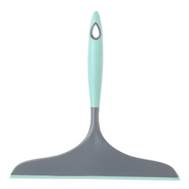 Vigar Hergo Squeegee Shower Shelf for Hanging, Grey and Turquoise, 23.5 x 3.5 x 23 cm