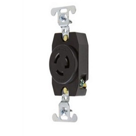 Legrand Pass & Seymour 4760 15 Amp 277V Industrial Spec Grade Turnlok Locking Single Receptacle Outlet, NEMA L7-15R, Black (1 Count)