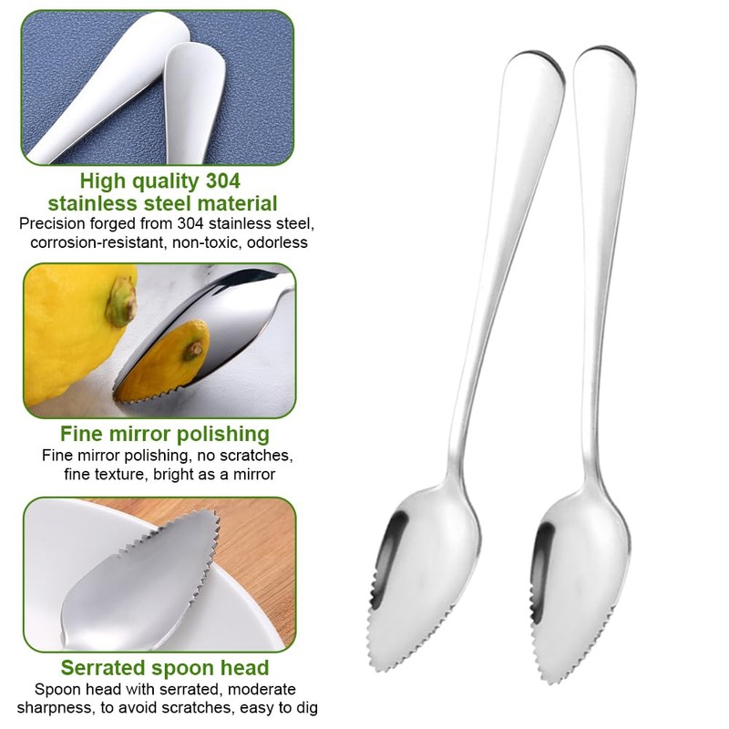 EXIN DEHCEN Kiwi Spoon, Grapefruit Spoon, 16 cm, Stainless Steel