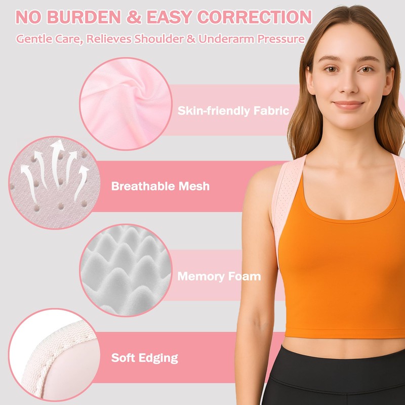 HVRCRK Back Brace Posture Corrector for Women - Thin &