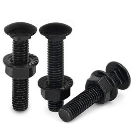 Pack of 30 Carriage Bolts M5 x 30 mm Flat Head Screws Stainless Steel Black Galvanised Screws M5 with Hexagonal Flange Nuts DIN 6923 Gate Hinge Screws for Construction Industrial Machinery