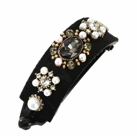 Iris Apricot Rhinestone Barrette, Hair Barrette, Pearl, Hair Ornament, Clip, Flower, Women's, Hair Accessories, Weddings, School Entrance Ceremonies, Parties, Popular, Hypoallergenic Metal, Genuine Jewelry