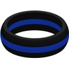SayitBands Thin Blue Line Silicone Ring Size 13