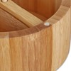 Relaxdays Salt Container with Lid & Spoon, 2 Compartments, Bamboo,