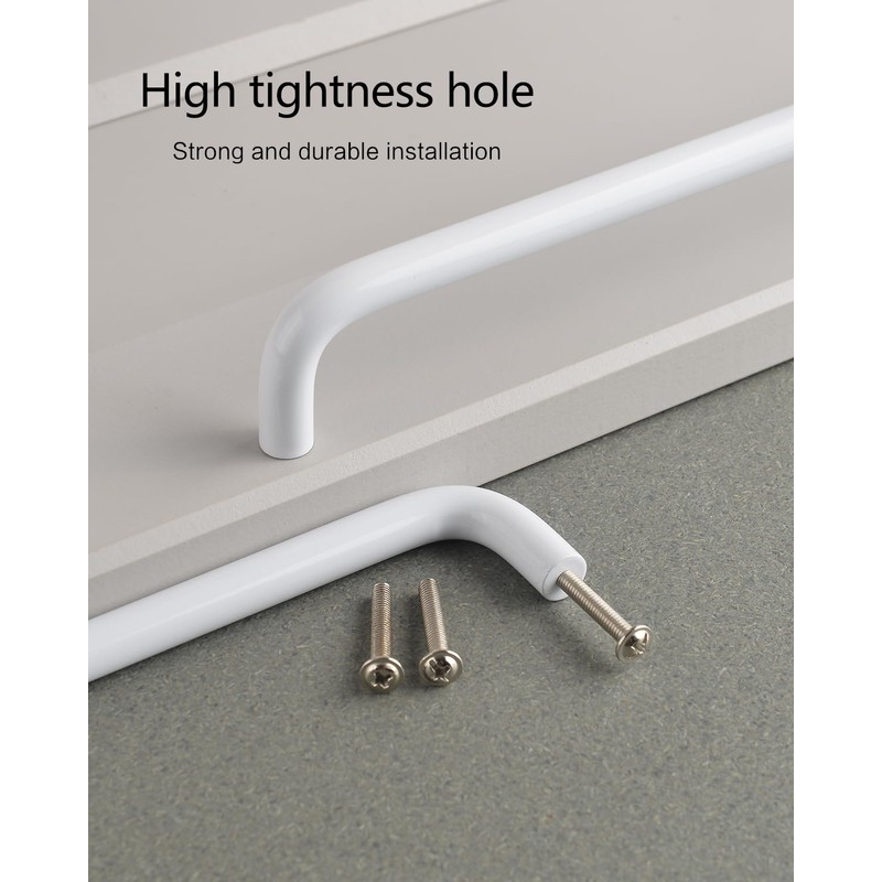 funifiti 5 Pack Bright White Cabinet Pulls 3.8 Inch (96mm)