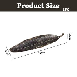 21cm Long Incense Sticks Holders, Metal Leaf Ash Catcher, Meditations Scentsicles Stick, Incense Holder, Incensing Burner for Home Decoration Handicraft Gift(Copper)